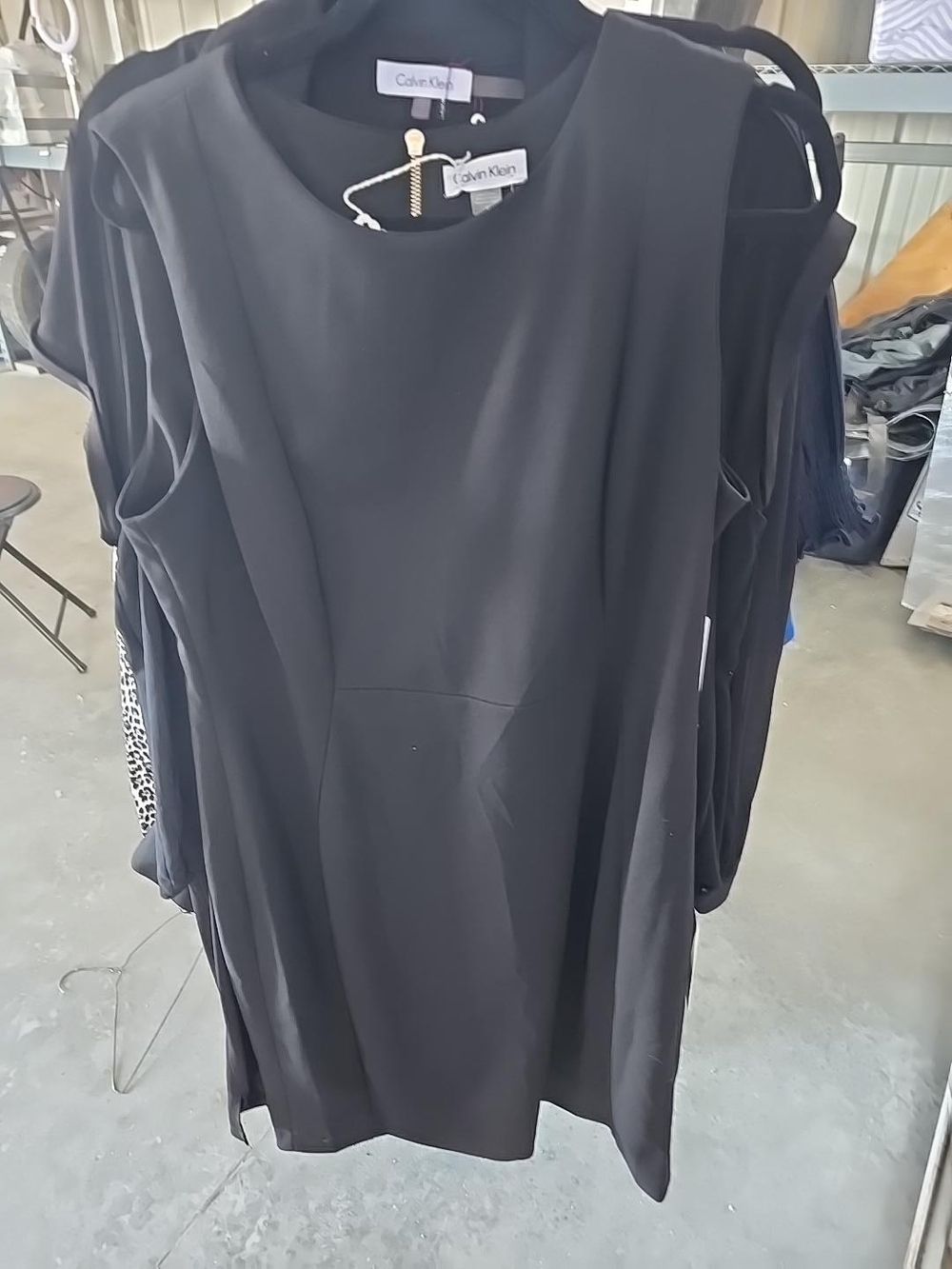 Calvin Klein Black Sleeveless Shift Dress Size 16